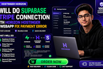 do supabase stripe connection with horizon hostinger ai webapp fix payment error