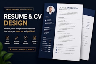create a professional ats resume and modern CV design