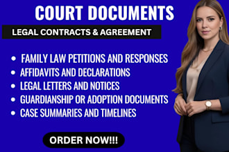 provide support for family law cases and legal documents