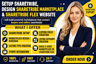 setup sharetribe, design sharetribe marketplace and sharetribe flex website