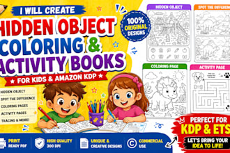 create hidden object, coloring, and activity books for amazon KDP