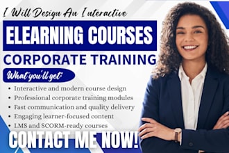 design interactive elearning courses and training modules for corporate teams