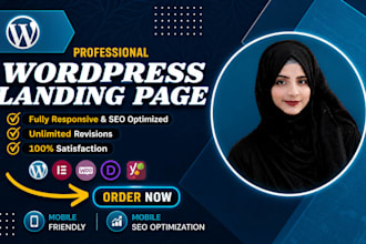 design a landing page, one page website using elementor pro