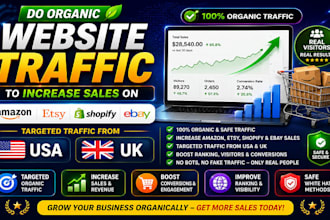 do organic website traffic to increase amazon etsy shopify ebay sales UK,USA