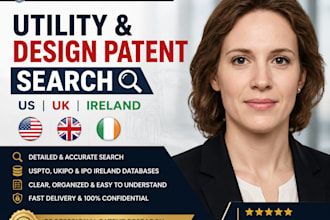utility patent search, design patent in US, UK, ireland
