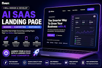 design and develop ai saas landing page