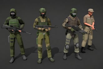 create low poly ps1 ps2 n64 style 3d game characters in retro y2k style