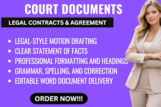 draft legal motions for US federal and state courts