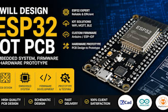 design esp32 iot pcb, embedded system, firmware and hardware prototype