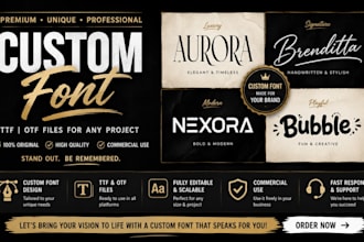 create a unique typography custom font for your brand in ttf otf