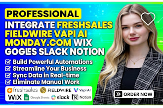 integrate freshsales fieldwire vapi ai monday com wix google sheets slack notion