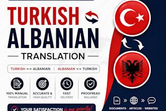 translate turkish to albanian and albanian to turkish profesionally