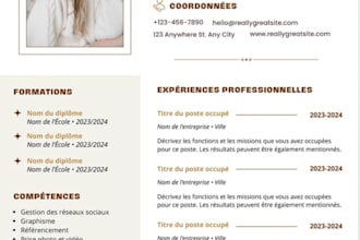 cv et lettres de motivations