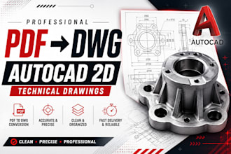 convert PDF or sketch into autocad dwg professionally