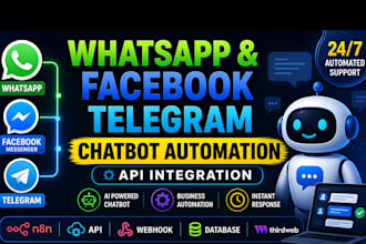 whatsapp and facebook chatbot ai automation agent with API integration