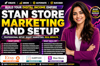setup stan store, etsy SEO listing, payhip, stan store automation beacon ai