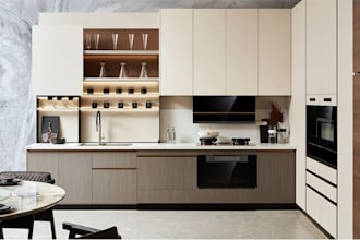 design modern kitchen, bedroom, bathroom interior with 3d rendering