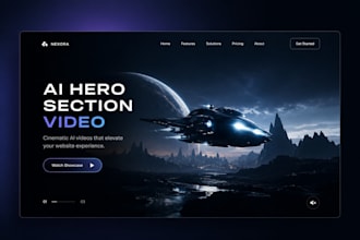 create modern ai hero section video for website landing page