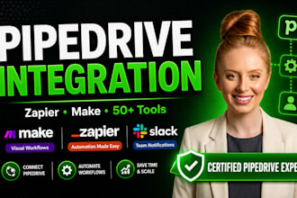 integrate pipedrive CRM with zapier, make, slack, mailchimp or third party tools