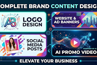create brand content, promo video, banner, poster, logo, and social media posts