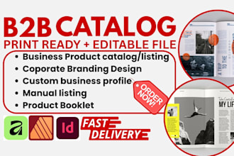 design magazine layout, b2b product catalog, brochure, lookbook, magazine cover