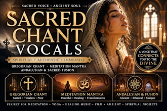 record sacred chant vocals for meditation, mantra, gregorian, andalusian music
