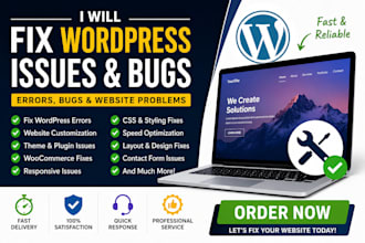 fix wordpress website bugs and issues