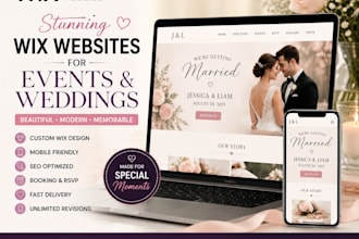 build a fully customized wix website for weddings and events