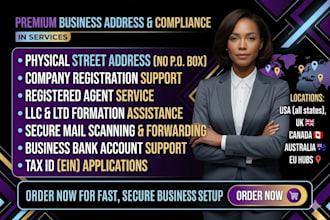 provide a professional physical office address for global business registration