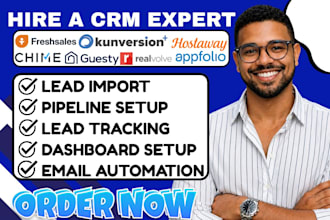 setup freshsales chime crm appfolio guesty hostaway realvolve kunversion