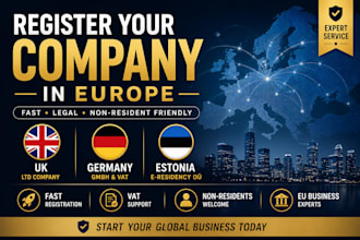 do company registration in united kingdom, germany and estonia for non residents