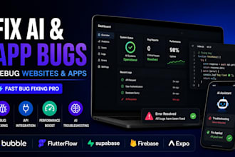 fix ai hallucinations, debug website or app errors and bug fixing pro