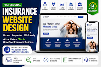design a professional insurance agency website with lead generation feature
