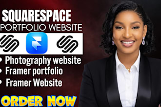design squarespace portfolio website photography website framer website