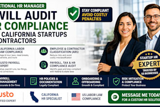 audit HR compliance for california startups and contractors