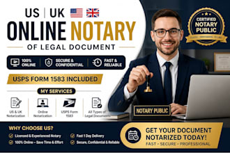 do US UK notarize legal document, online notary public, usps form 1583 in 3 hrs