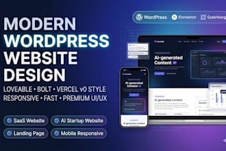 design wordpress website, clone loveable, bolt, vercel on wordpress