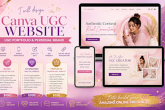build canva ugc website, ugc portfolio, ugc canva, canva website, portfolio web