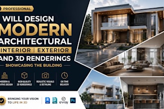 design modern architectural interior exterior and 3d renderings