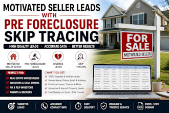 generate motivated seller leads and pre foreclosure skip tracing for wholesalers