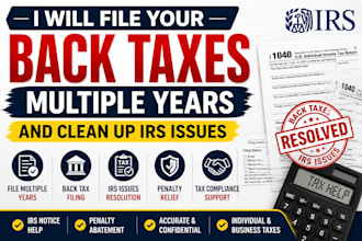 file your back taxes multiple years and clean up irs issues