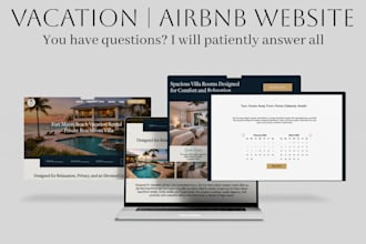 design vacation rental website, airbnb website, hotel or event booking website