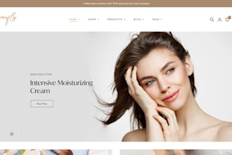 design beauty website skin care shopify store cosmetic website spa wellness site
