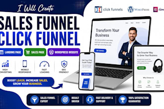 do responsive sales page, sales funnel, landing page gohighlevel