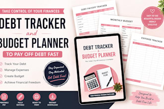 make a debt tracker and expense budgeting planner to pay off debt fast