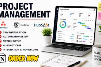setup asana, notion, hubspot CRM automation, workflow setup and gohighlevel CRM