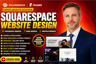 squarespace framer portfolio website design photography website music website