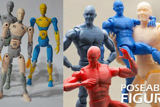 create articulated action figures for 3d printing and 3d poseable toy figurines