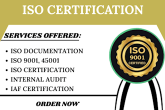 provide iso 9001, 27001, 45001, documentation and certification