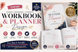 design customized stunning digital and printable workbook planner